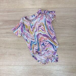 Little Sleepies Pink Marble Swirl Bodysuit
